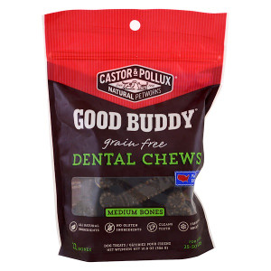 Castor & Pollux, Good Buddy, Dental Chews, Medium Bones, For Dogs, 12 Bones