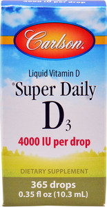Carlson, Super Daily D3 - 4000 IU - 0.35 fl oz