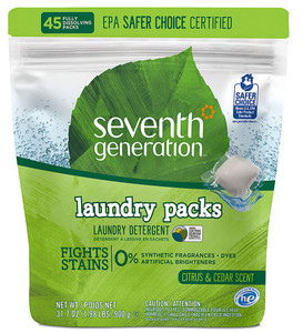 Seventh Generation Laundry Detergent Packs Citrus & Cedar - 45 Fully Dissolving Packs