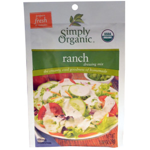 3 PACK OF Simply Organic, Ranch Dressing Mix, 1.00 oz (28 g) Each