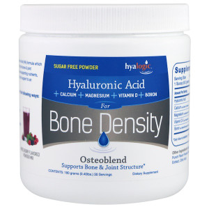 Hyalogic , Osteoblend, Hyaluronic Acid, For Bone Density, Mixed Berry, 0.40 lbs (180 g)
