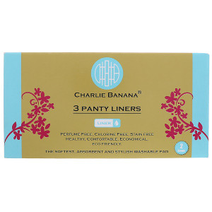 Charlie Banana, Panty Liners, Black, 3 Liners + 1 Tote Bag