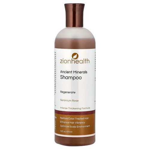 <img alt="Zion Health, Ancient Minerals Shampoo, Geranium Rose, 16 fl oz (473 ml)" title="Zion Health, Ancient Minerals Shampoo, Geranium Rose, 16 fl oz (473 ml),093141101194"