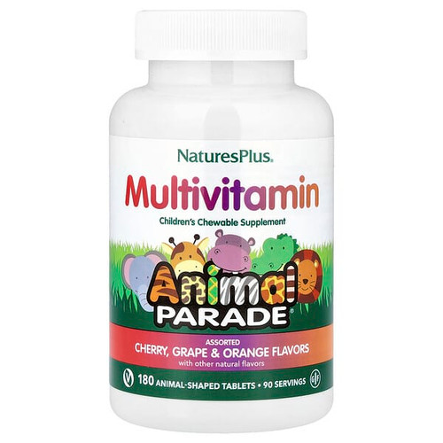 <img alt="NaturesPlus, Animal Parade, Childrens Chewable Multivitamin, Cherry, Grape & Orange, 180 Animal-Shaped Tablets" title="NaturesPlus, Animal Parade, Childrens Chewable Multivitamin, Cherry, Grape & Orange, 180 Animal-Shaped Tablets,097467299825"