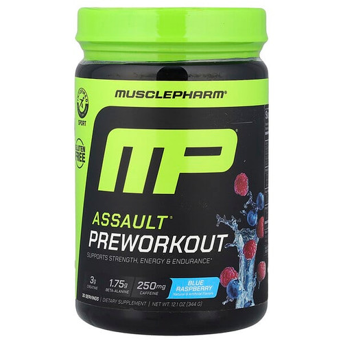 <img alt="MusclePharm, Assault Preworkout, Blue Raspberry , 12.1 oz (344 g)" title="MusclePharm, Assault Preworkout, Blue Raspberry , 12.1 oz (344 g),653341045812"