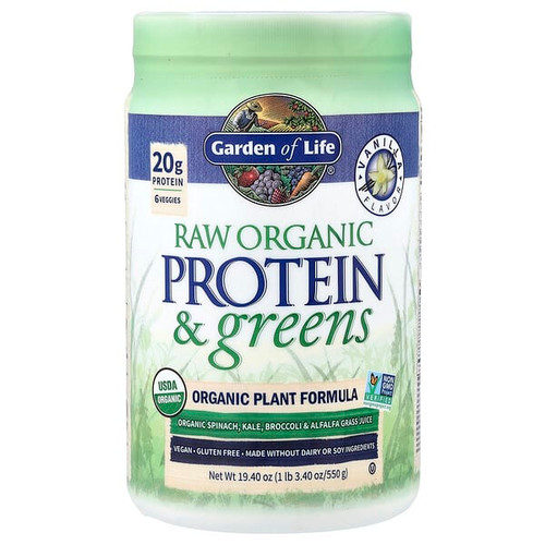 <img alt="Garden of Life, Raw Organic Protein & Greens, Vanilla, 1 lb 3.4 oz (550 g)" title="Garden of Life, Raw Organic Protein & Greens, Vanilla, 1 lb 3.4 oz (550 g),658010118705"