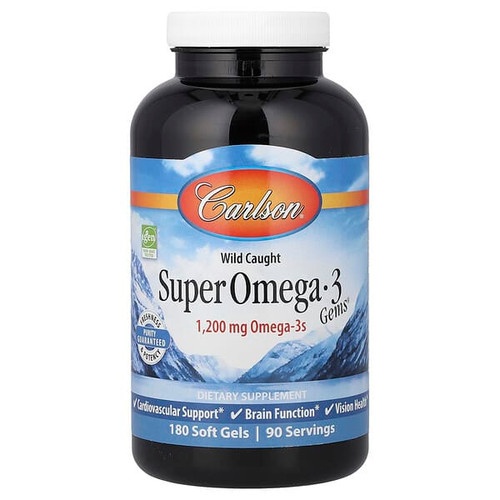 <img alt="Carlson, Super Omega-3 Gems, 180 Soft Gels" title="Carlson, Super Omega-3 Gems, 180 Soft Gels,088395015267"