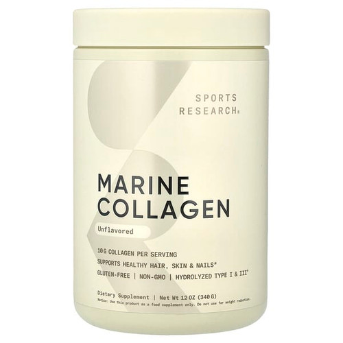 <img alt="Sports Research, Marine Collagen, Unflavored, 12 oz (340 g)" title="Sports Research, Marine Collagen, Unflavored, 12 oz (340 g),023249010814"