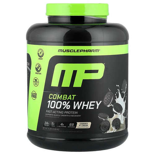 <img alt="MusclePharm, Combat 100% Whey Protein Powder, Cookies N Cream, 5 lbs (2.28 kg)" title="MusclePharm, Combat 100% Whey Protein Powder, Cookies N Cream, 5 lbs (2.28 kg),019962715426"