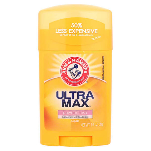 <img alt="3 PACK of Arm & Hammer, UltraMax, Antiperspirant Deodorant, Solid, Powder Fresh, 1 oz (28 g)" title="3 PACK of Arm & Hammer, UltraMax, Antiperspirant Deodorant, Solid, Powder Fresh, 1 oz (28 g),033200191230"
