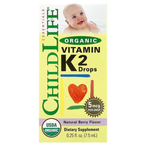 <img alt="ChildLife Essentials, Organic Vitamin K2 Drops, Natural Berry, 5 mcg, 0.25 fl oz (7.5 ml)" title="ChildLife Essentials, Organic Vitamin K2 Drops, Natural Berry, 5 mcg, 0.25 fl oz (7.5 ml),608274145009"