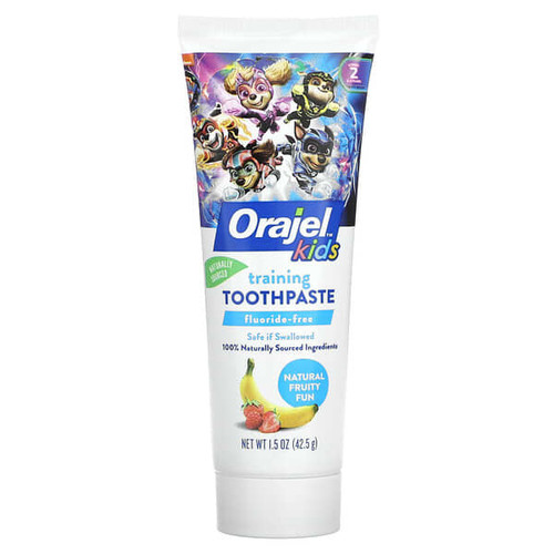 <img alt="Orajel, Kids, Paw Patrol Training Toothpaste, Fluoride Free, 0-3 Years, Natural Fruity Fun, 1.5 oz (42.5 g)" title="Orajel, Kids, Paw Patrol Training Toothpaste, Fluoride Free, 0-3 Years, Natural Fruity Fun, 1.5 oz (42.5 g),310310324605"