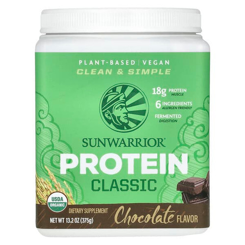 <img alt="Sunwarrior, Classic Protein, Chocolate, 13.2 oz (375 g)" title="Sunwarrior, Classic Protein, Chocolate, 13.2 oz (375 g),814784025872"