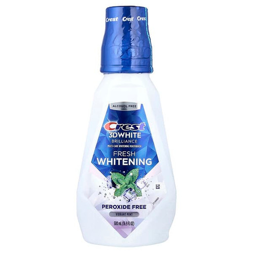 <img alt="Crest, 3D White, Brilliance Fresh Whitening Mouthwash, Alcohol Free, Vibrant Mint, 16.9 fl oz (500 ml)" title="Crest, 3D White, Brilliance Fresh Whitening Mouthwash, Alcohol Free, Vibrant Mint, 16.9 fl oz (500 ml),037000734857"
