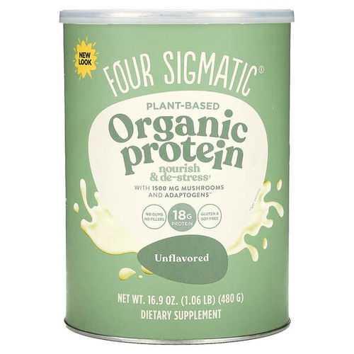 <img alt="Four Sigmatic, Plant-Based Organic Protein with Mushrooms & Adaptogens , Unflavored, 1.06 lb 16.9 oz (480 g)" title="Four Sigmatic, Plant-Based Organic Protein with Mushrooms & Adaptogens , Unflavored, 1.06 lb 16.9 oz (480 g),816897021598"