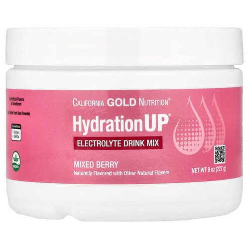 <img alt="California Gold Nutrition, HydrationUP, Electrolyte Drink Mix with Calcium, Potassium, Vitamin C, and Vitamin E, Mixed Berry, 8 oz (227 g)" title="California Gold Nutrition, HydrationUP, Electrolyte Drink Mix with Calcium, Potassium, Vitamin C, and Vitamin E, Mixed Berry, 8 oz (227 g),898220017461"