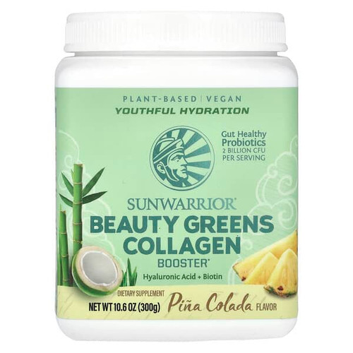 <img alt="Sunwarrior, Beauty Greens Collagen Booster, Pina Colada, 10.6 oz (300 g)" title="Sunwarrior, Beauty Greens Collagen Booster, Pina Colada, 10.6 oz (300 g),814784027524"