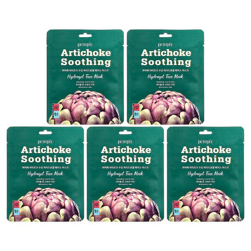 <img alt="Petitfee, Artichoke Soothing, Hydrogel Beauty Face Mask, 5 Sheets, 1.12 oz (32 g) Each" title="Petitfee, Artichoke Soothing, Hydrogel Beauty Face Mask, 5 Sheets, 1.12 oz (32 g) Each,8809508850566"