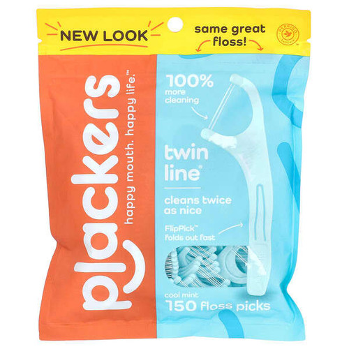 <img alt="Plackers, Twin-Line, Floss Picks, Cool Mint, 150 Count" title="Plackers, Twin-Line, Floss Picks, Cool Mint, 150 Count,651080188517"