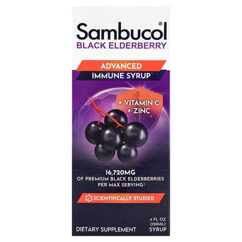 <img alt="Sambucol, Black Elderberry Syrup, Advanced Immune, Vitamin C + Zinc, 4 fl oz (120 ml)" title="Sambucol, Black Elderberry Syrup, Advanced Immune, Vitamin C + Zinc, 4 fl oz (120 ml),896116001266"