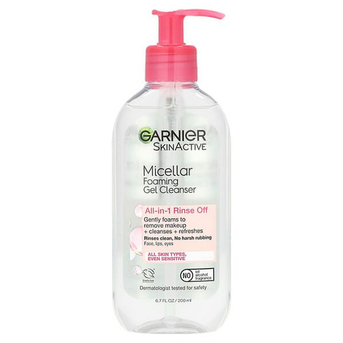 <img alt="Garnier, SkinActive, Micellar Foaming Gel Cleanser, All-in-1 Rinse Off, 6.7 fl oz (200 ml)" title="Garnier, SkinActive, Micellar Foaming Gel Cleanser, All-in-1 Rinse Off, 6.7 fl oz (200 ml),603084512843"