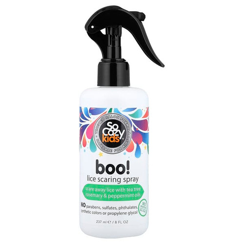 <img alt="SoCozy, Kids, Boo Lice Scaring Spray, 8 fl oz (237 ml)" title="SoCozy, Kids, Boo Lice Scaring Spray, 8 fl oz (237 ml),855553005022"