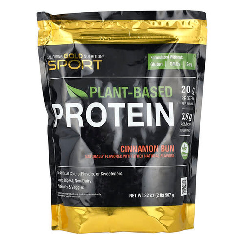 <img alt="California Gold Nutrition, Sport, Plant-Based Protein with Organic Brown Rice Protein Concentrate, Flaxseed, Chia Seed, Cinnamon Bun, 2 lb (907 g)" title="California Gold Nutrition, Sport, Plant-Based Protein with Organic Brown Rice Protein Concentrate, Flaxseed, Chia Seed, Cinnamon Bun, 2 lb (907 g),898220013494"