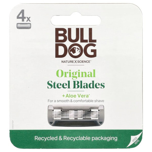 <img alt="Bulldog Skincare For Men, Original Steel Blades, Refill, 4 Cartridges" title="Bulldog Skincare For Men, Original Steel Blades, Refill, 4 Cartridges,841058047018"
