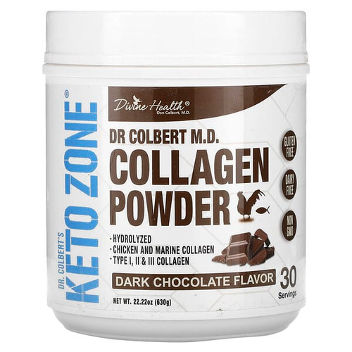 <img alt="Divine Health, Dr. Colberts Keto Zone, Collagen Powder, Dark Chocolate, 22.22 oz (630 g)" title="Divine Health, Dr. Colberts Keto Zone, Collagen Powder, Dark Chocolate, 22.22 oz (630 g),857772008129"