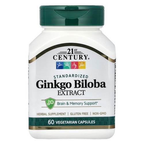 <img alt="21st Century, Ginkgo Biloba Extract, Standardized, 60 Vegetarian Capsules (60 mg per Capsule)" title="21st Century, Ginkgo Biloba Extract, Standardized, 60 Vegetarian Capsules (60 mg per Capsule),740985212493"