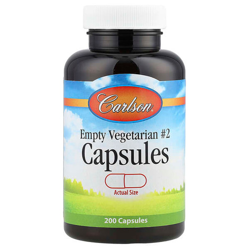<img alt="Carlson, Empty Vegetarian #2 Capsules, 200 Capsules" title="Carlson, Empty Vegetarian #2 Capsules, 200 Capsules,088395941207"