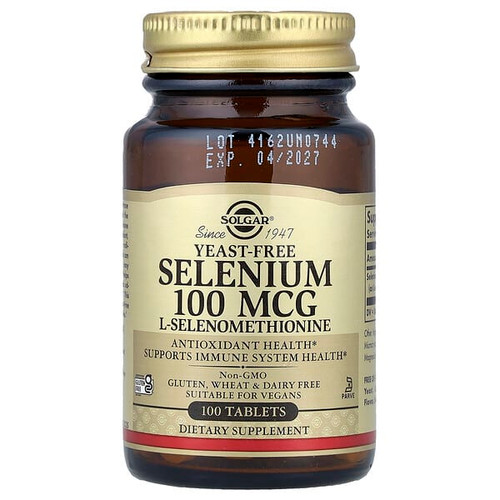 <img alt="Solgar, Selenium, Yeast-Free, 100 mcg, 100 Tablets" title="Solgar, Selenium, Yeast-Free, 100 mcg, 100 Tablets,033984025516"