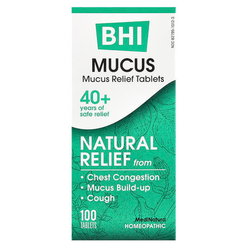 <img alt="MediNatura, BHI, Mucus Relief, 100 Tablets" title="MediNatura, BHI, Mucus Relief, 100 Tablets,787647100088"