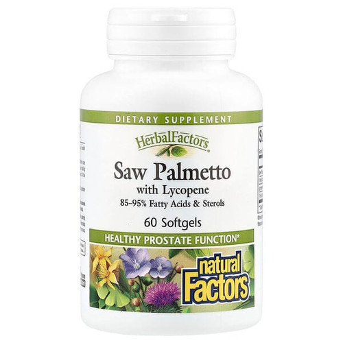 <img alt="Natural Factors, HerbalFactors, Saw Palmetto with Lycopene, 60 Softgels" title="Natural Factors, HerbalFactors, Saw Palmetto with Lycopene, 60 Softgels,068958045511"
