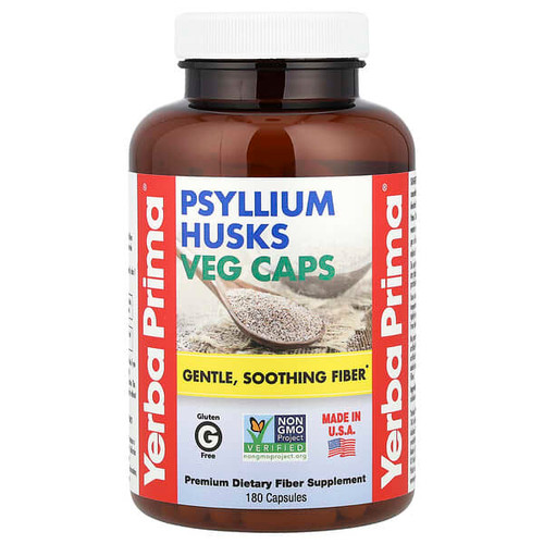 <img alt="Yerba Prima, Psyllium Husks Veg Caps, 180 Capsules" title="Yerba Prima, Psyllium Husks Veg Caps, 180 Capsules,046352001081"