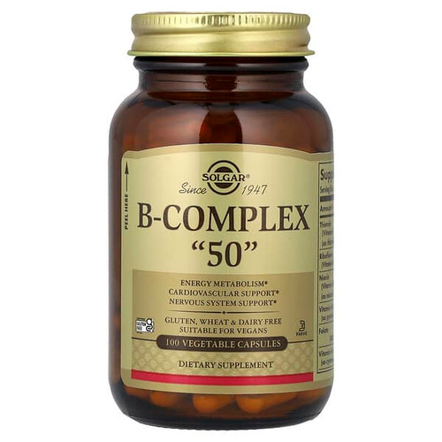 <img alt="Solgar, B-Complex "50", 100 Vegetable Capsules" title="Solgar, B-Complex "50", 100 Vegetable Capsules,033984011212"