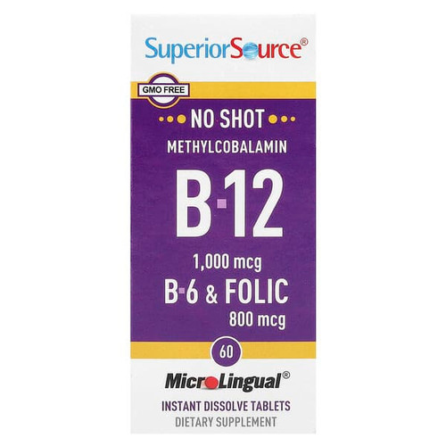 <img alt="Superior Source, Methylcobalamin B-12, B-6 & Folic, 60 MicroLingual Instant Dissolve Tablets" title="Superior Source, Methylcobalamin B-12, B-6 & Folic, 60 MicroLingual Instant Dissolve Tablets,076635907007"