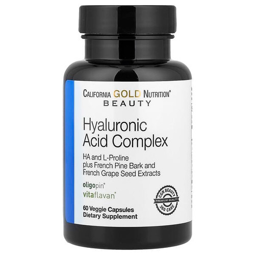 <img alt="California Gold Nutrition, Hyaluronic Acid Complex with L-Proline, French Grape Seed and French Maritime Pine Bark Extract, 60 Veggie Capsules" title="California Gold Nutrition, Hyaluronic Acid Complex with L-Proline, French Grape Seed and French Maritime Pine Bark Extract, 60 Veggie Capsules,898220008568"