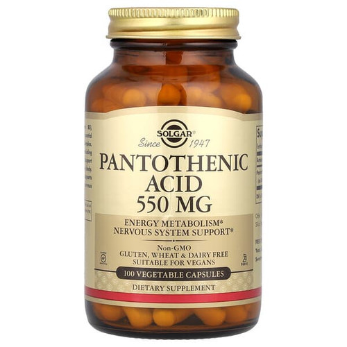 <img alt="Solgar, Pantothenic Acid, 550 mg, 100 Vegetable Capsules" title="Solgar, Pantothenic Acid, 550 mg, 100 Vegetable Capsules,033984021716"