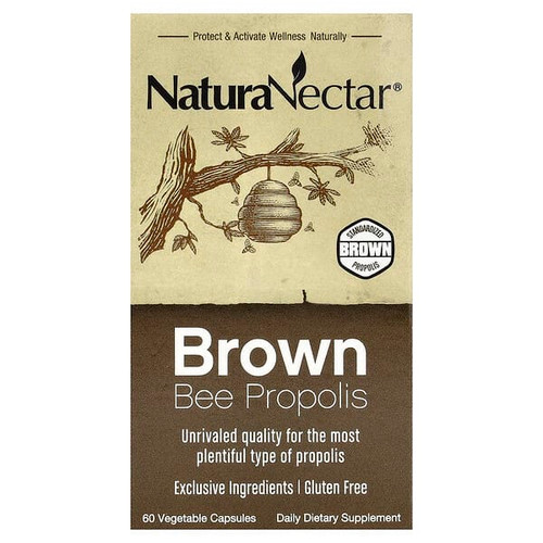 <img alt="NaturaNectar, Brown Bee Propolis, 60 Vegetable Capsules" title="NaturaNectar, Brown Bee Propolis, 60 Vegetable Capsules,837654326626"