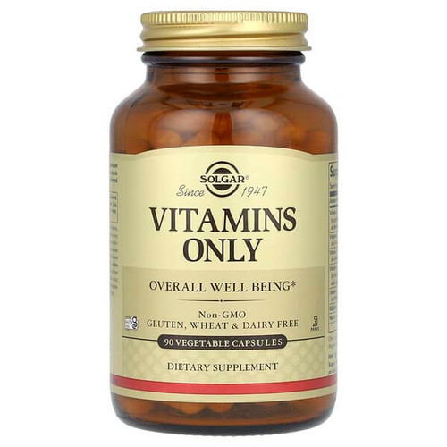 <img alt="Solgar, Vitamins Only, 90 Vegetable Capsules" title="Solgar, Vitamins Only, 90 Vegetable Capsules,033984028128"