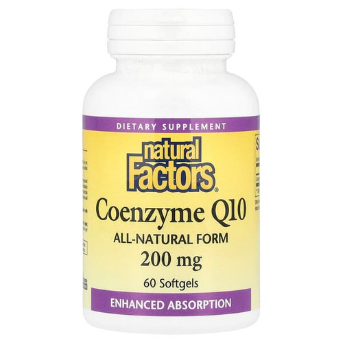 <img alt="Natural Factors, Coenzyme Q10, 200 mg, 60 Softgels" title="Natural Factors, Coenzyme Q10, 200 mg, 60 Softgels,068958207223"