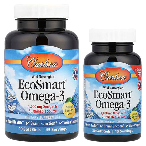 <img alt="Carlson, Wild Norwegian, EcoSmart Omega-3, Natural Lemon, 120 Soft Gels" title="Carlson, Wild Norwegian, EcoSmart Omega-3, Natural Lemon, 120 Soft Gels,088395018046"