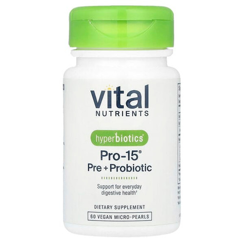 <img alt="Vital Nutrients, Hyperbiotics, Pro-15, Pre + Probiotic, 60  Vegan Micro-Pearls" title="Vital Nutrients, Hyperbiotics, Pro-15, Pre + Probiotic, 60  Vegan Micro-Pearls,9506000058504"
