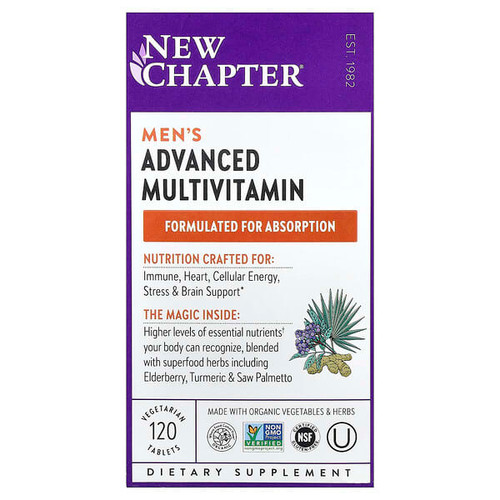 <img alt="New Chapter, Mens Advanced Multivitamin, 120 Vegetarian Tablets" title="New Chapter, Mens Advanced Multivitamin, 120 Vegetarian Tablets,727783003249"