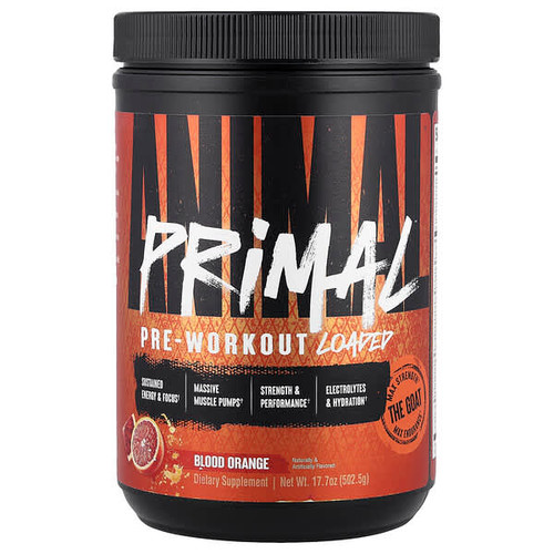 <img alt="Animal, Primal Pre-Workout Loaded, Blood Orange, 17.7 oz (502.5 g)" title="Animal, Primal Pre-Workout Loaded, Blood Orange, 17.7 oz (502.5 g),039442020062"