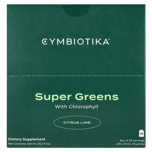<img alt="Cymbiotika, Super Greens, With Chlorophyll, Citrus Lime, 30 Pouches, 15 ml Each" title="Cymbiotika, Super Greens, With Chlorophyll, Citrus Lime, 30 Pouches, 15 ml Each,850025187152"