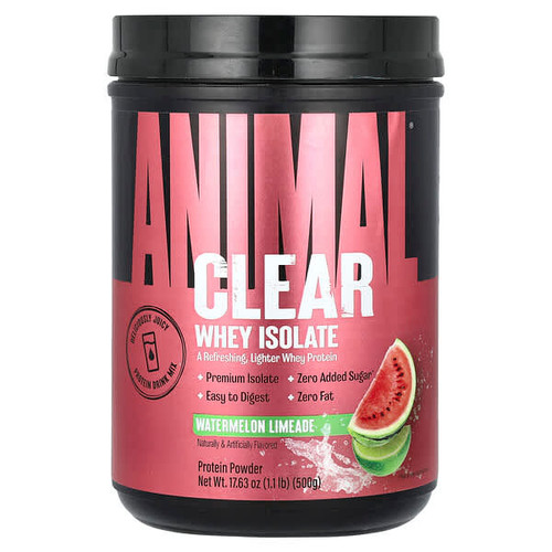 <img alt="Animal, Clear Whey Isolate, Watermelon Limeade, 1.1 lb (500 g)" title="Animal, Clear Whey Isolate, Watermelon Limeade, 1.1 lb (500 g),039442001955"
