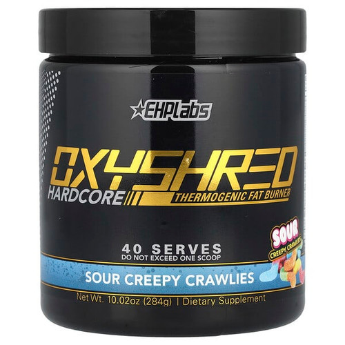 <img alt="EHPlabs, OxyShred Hardcore, Thermogenic Fat Burner, Sour Creepy Crawlies, 10.02 oz (284 g)" title="EHPlabs, OxyShred Hardcore, Thermogenic Fat Burner, Sour Creepy Crawlies, 10.02 oz (284 g),850029937067"