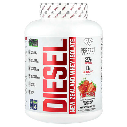 <img alt="PERFECT Sports, Diesel, New Zealand Whey Isolate, Strawberry, 5 lb (2.27 kg)" title="PERFECT Sports, Diesel, New Zealand Whey Isolate, Strawberry, 5 lb (2.27 kg),699097754585"